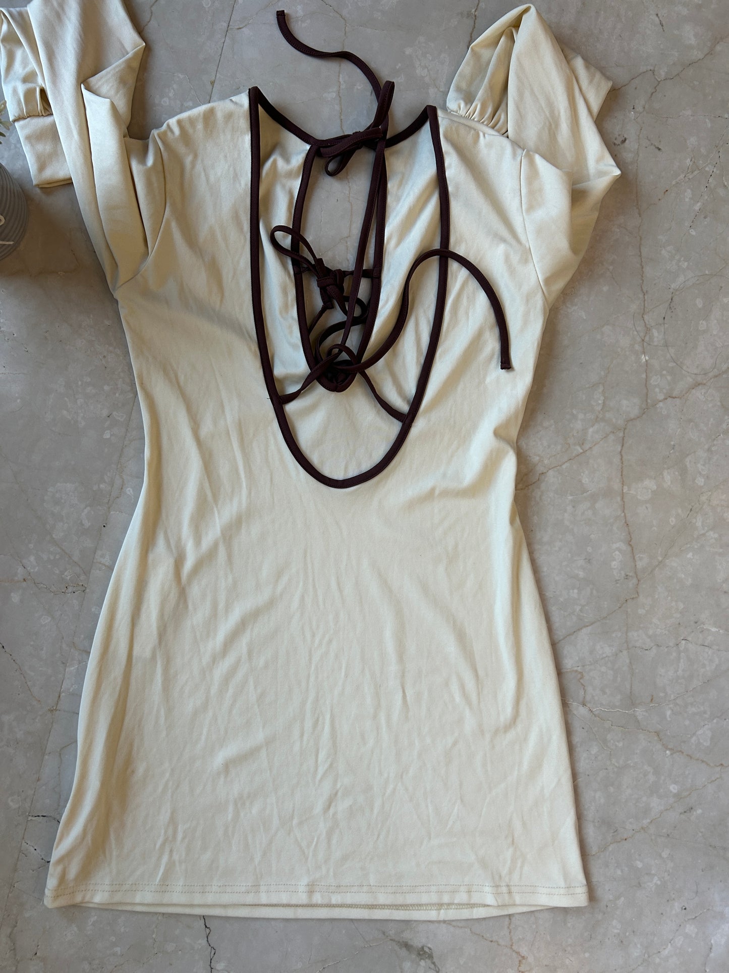 Audrey brown ribbon tie dress