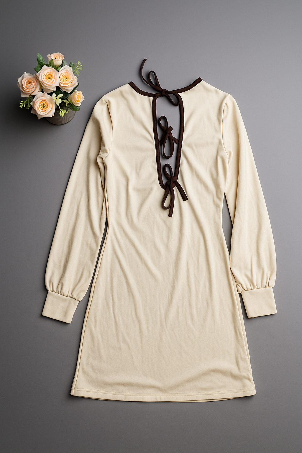 Audrey brown ribbon tie dress