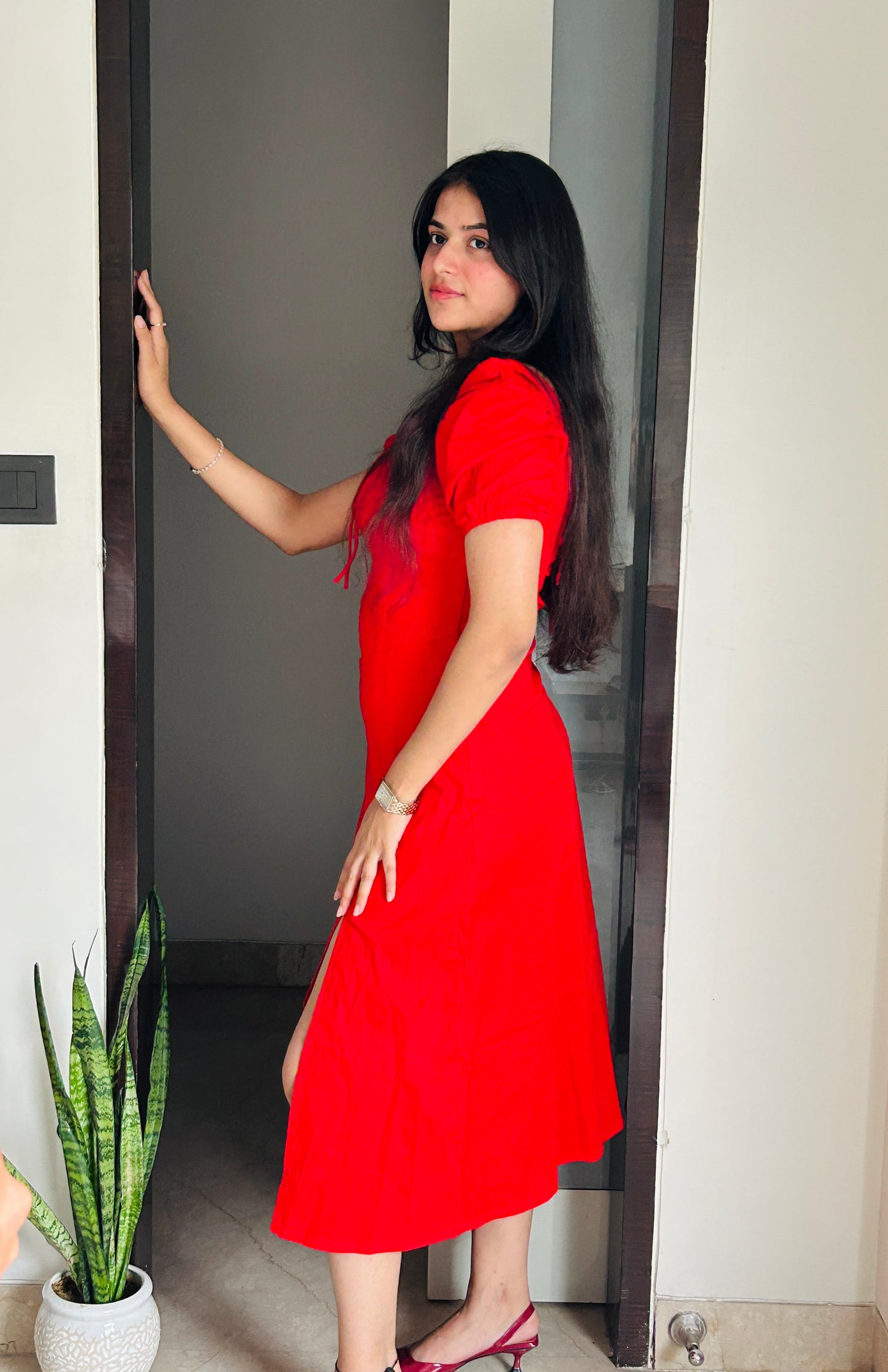 Scarlet corset Slit Dress