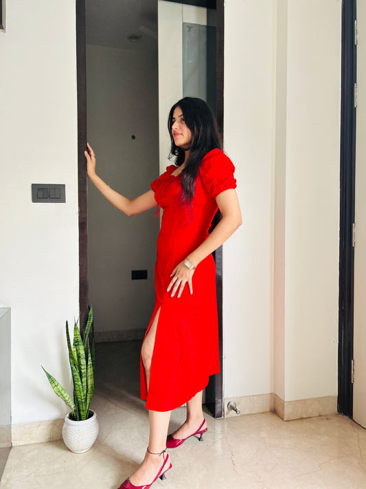 Scarlet corset Slit Dress