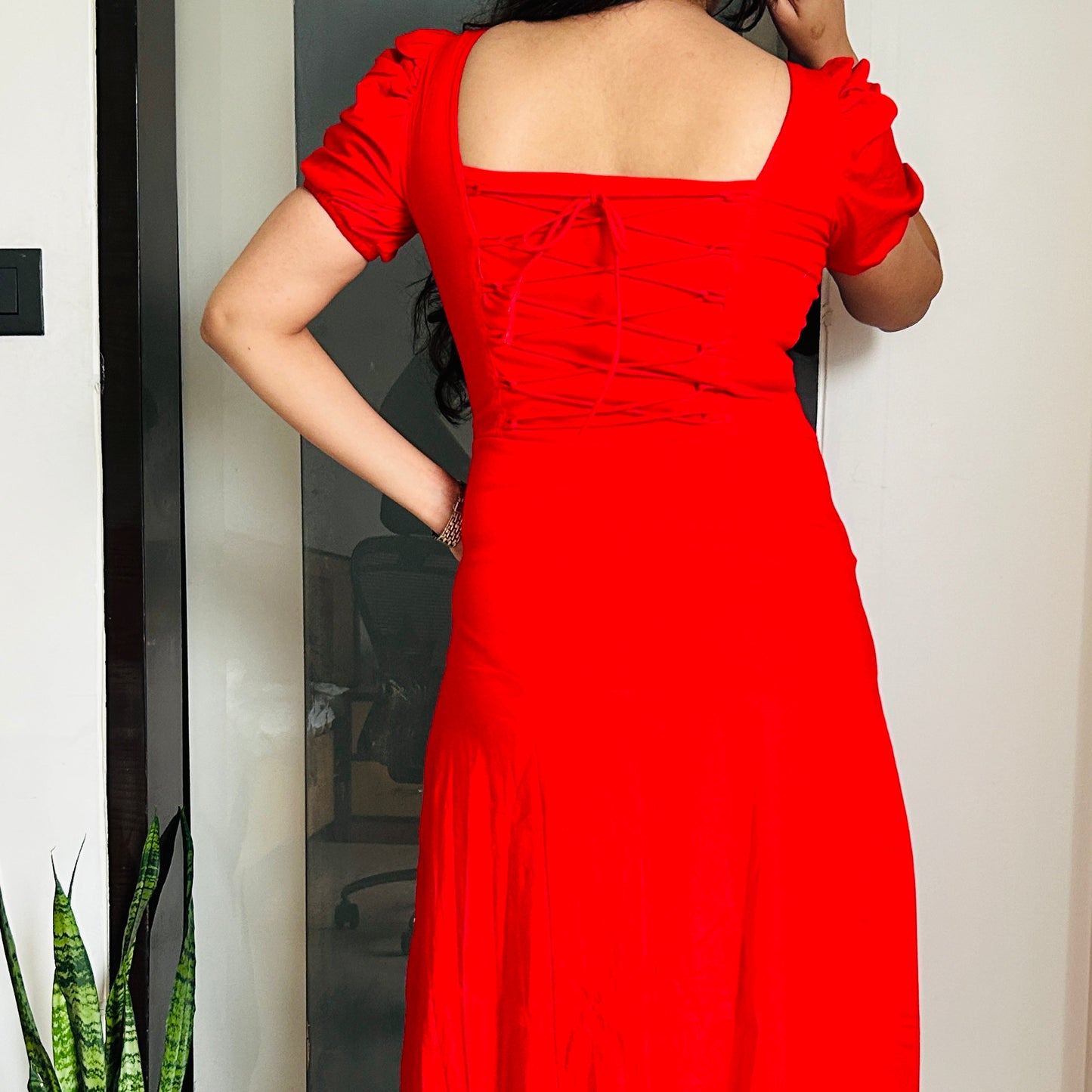 Scarlet corset Slit Dress