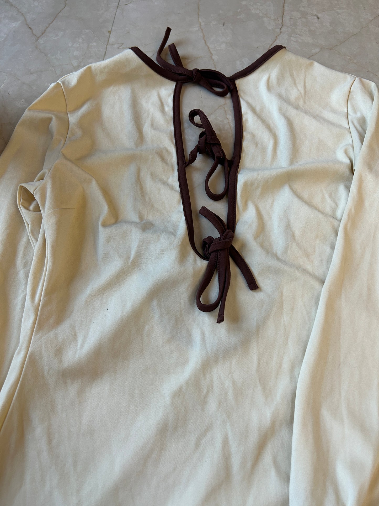 Audrey brown ribbon tie dress