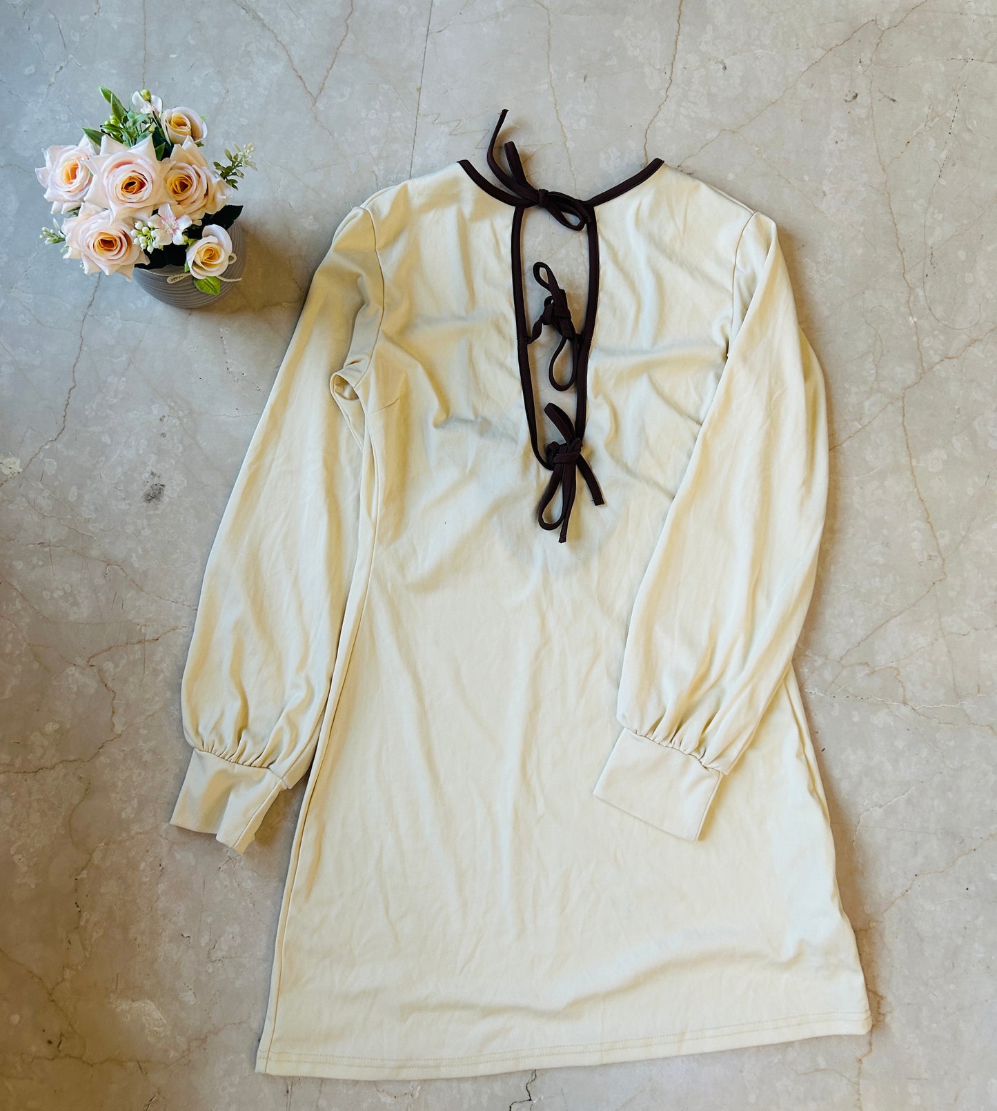 Audrey brown ribbon tie dress