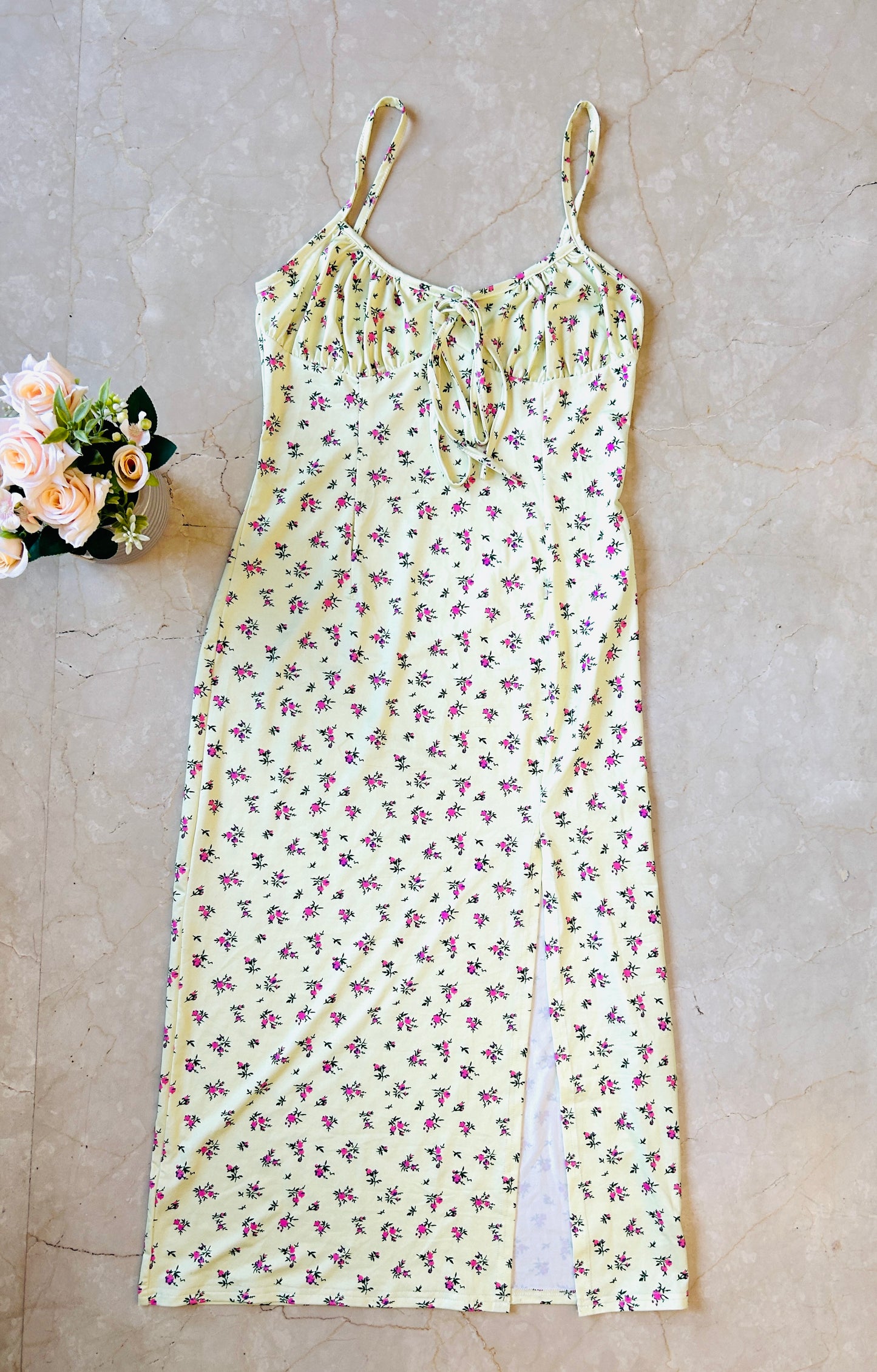 Amelia Floral Slit Dress