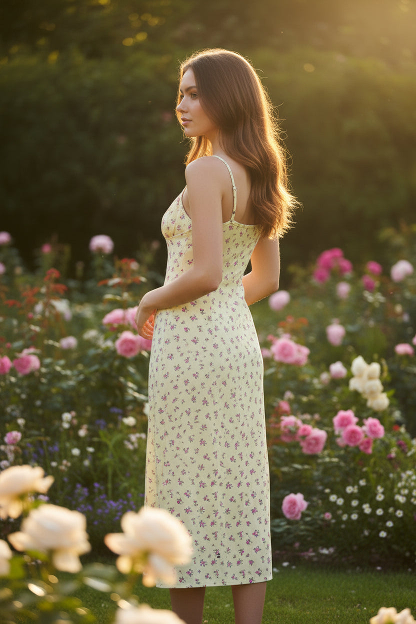 Amelia Floral Slit Dress